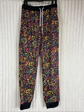 NWT freshhoods streetwear colorful floral print fleece lined unisex sweatpants